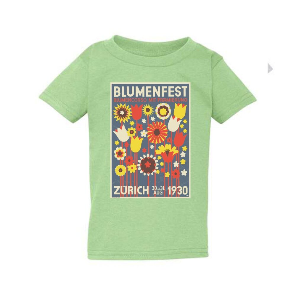 NWT Vintage Print "Blumenfest" Toddler Crew Neck T-shirt